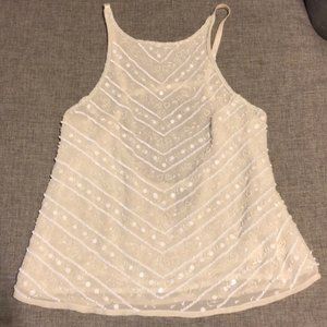 Topshop white beaded tank top
